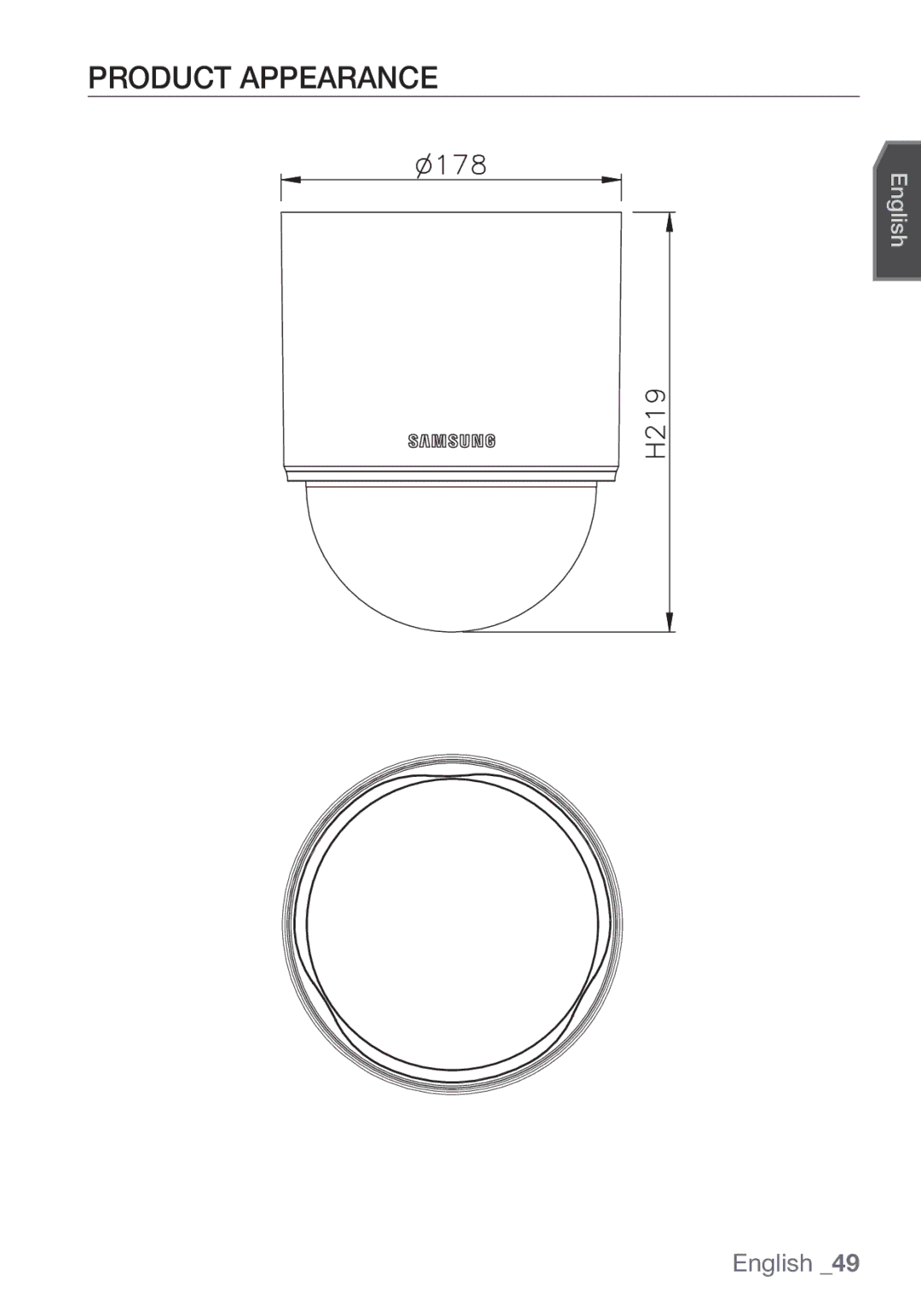 Samsung SCC-C6453P manual Product Appearance 