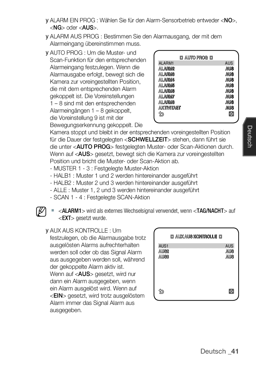 Samsung SCC-C6453P manual AUS1 