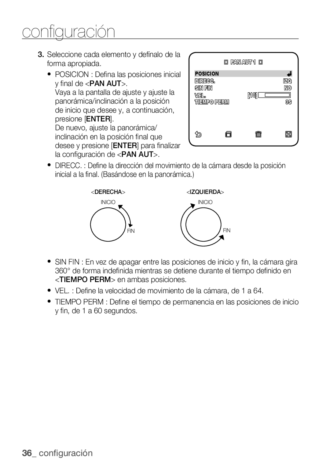 Samsung SCC-C6453P manual Seleccione cada elemento y defínalo de la forma apropiada 