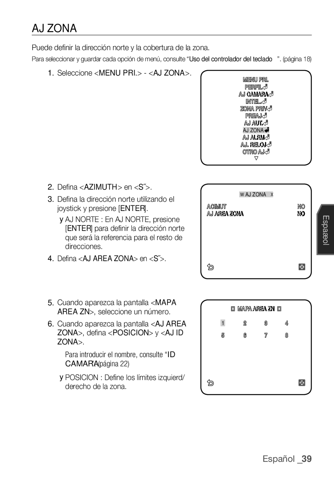 Samsung SCC-C6453P manual AJ Zona 