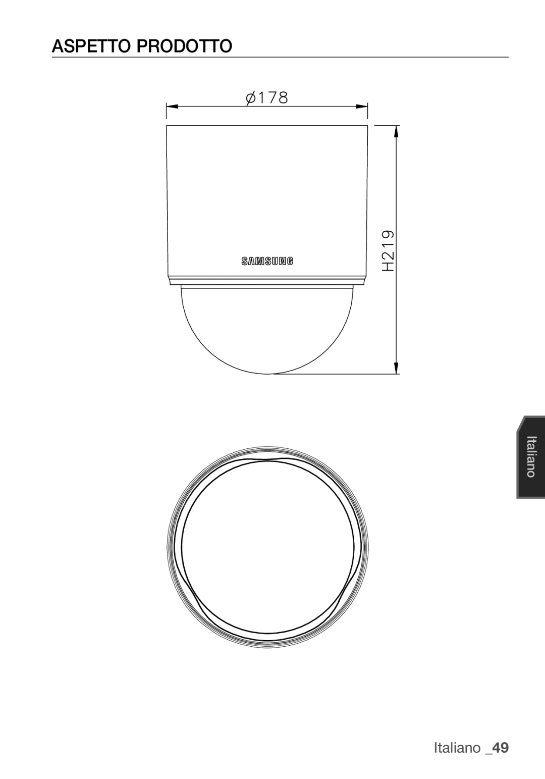 Samsung SCC-C6453P manual Aspetto Prodotto 