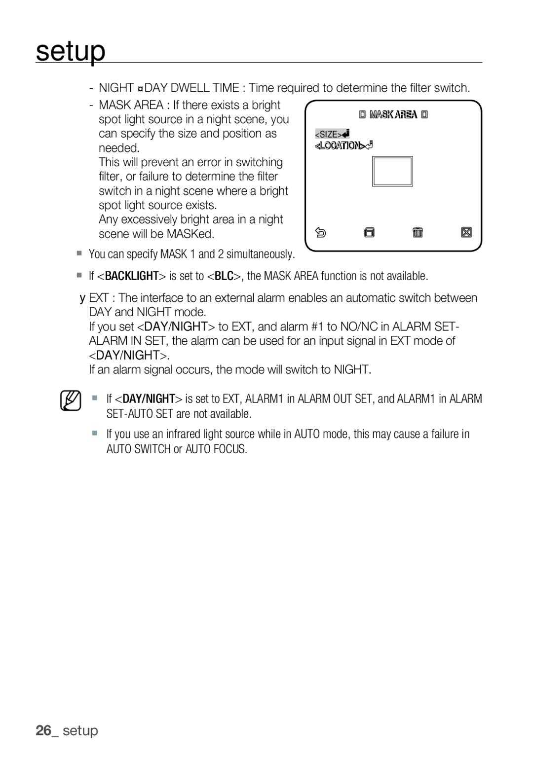 Samsung SCC-C6453P manual Setup 