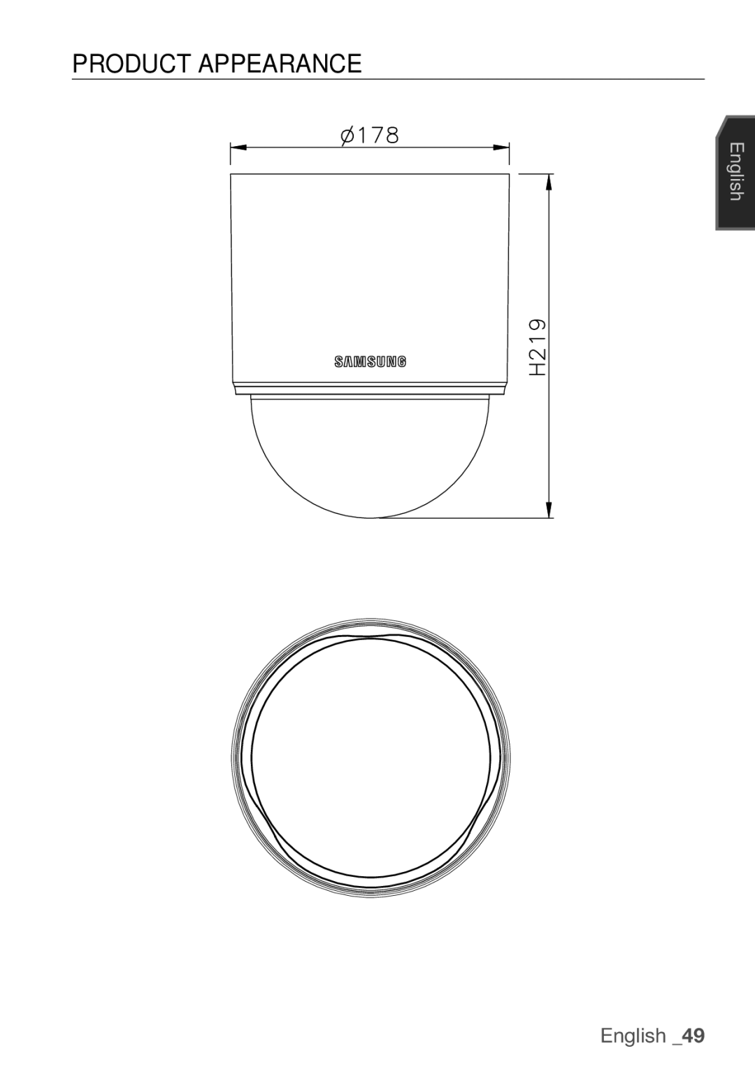 Samsung SCC-C6453P manual Product Appearance 