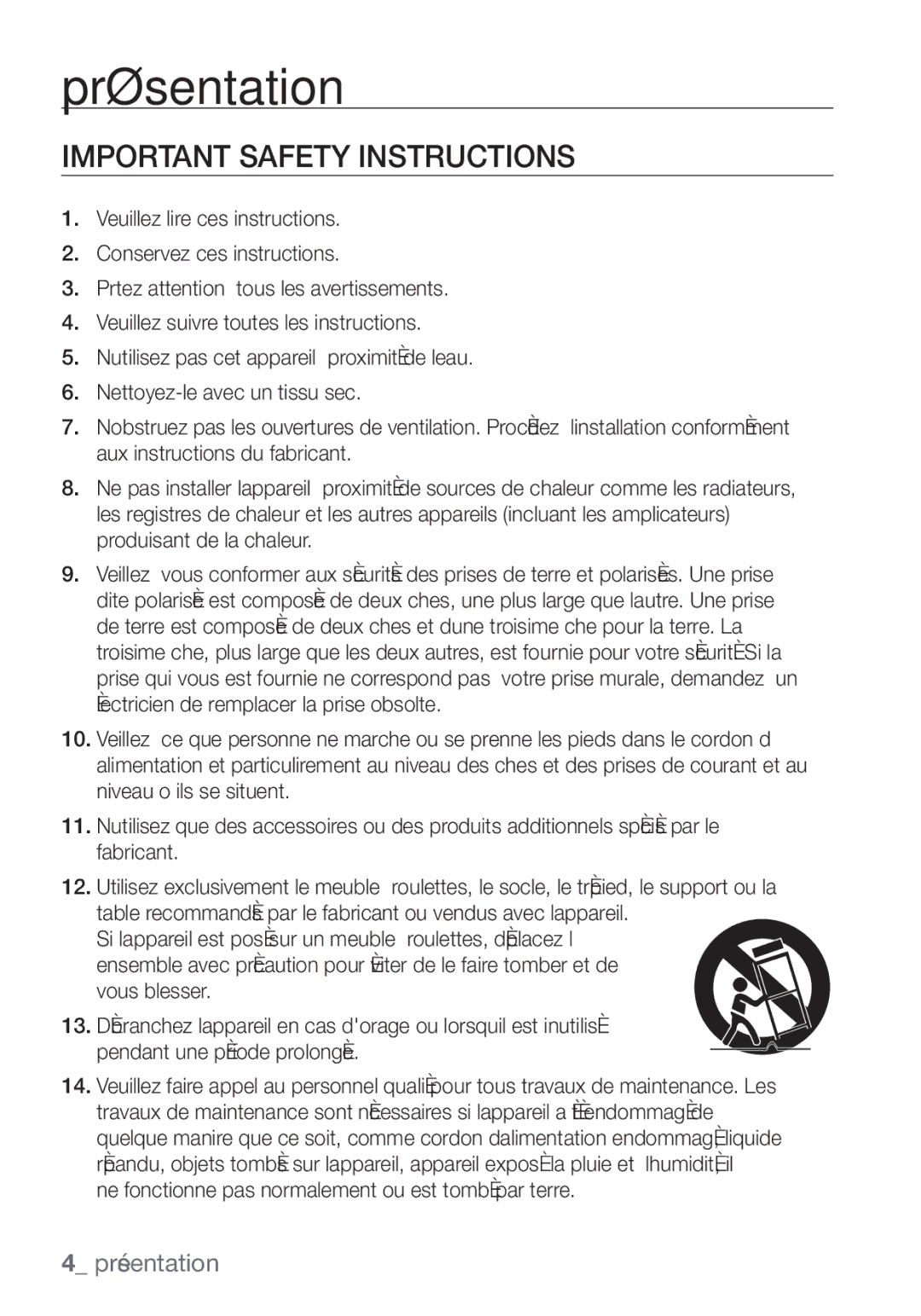 Samsung SCC-C6453P manual Important Safety Instructions 