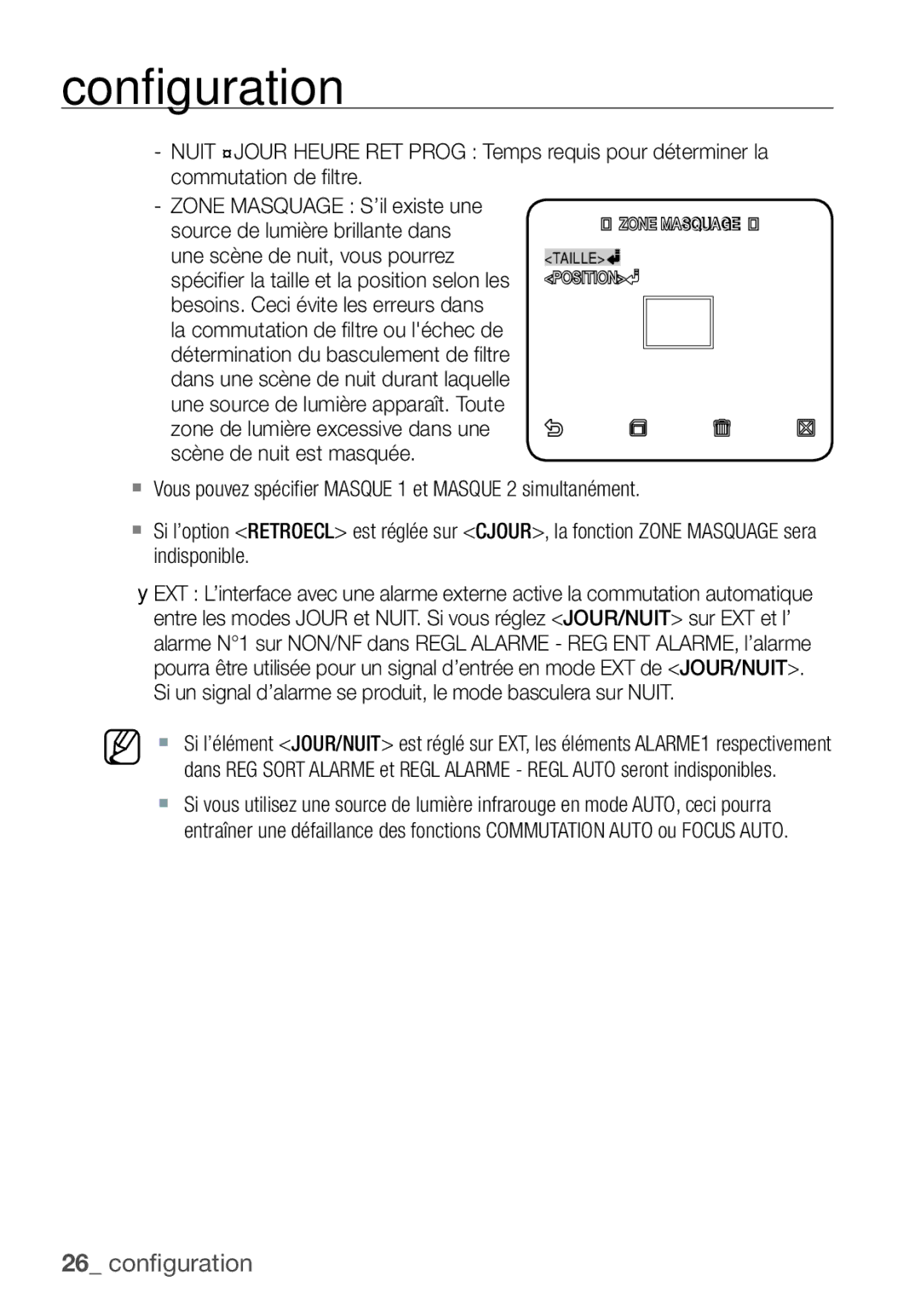 Samsung SCC-C6453P manual Configuration 