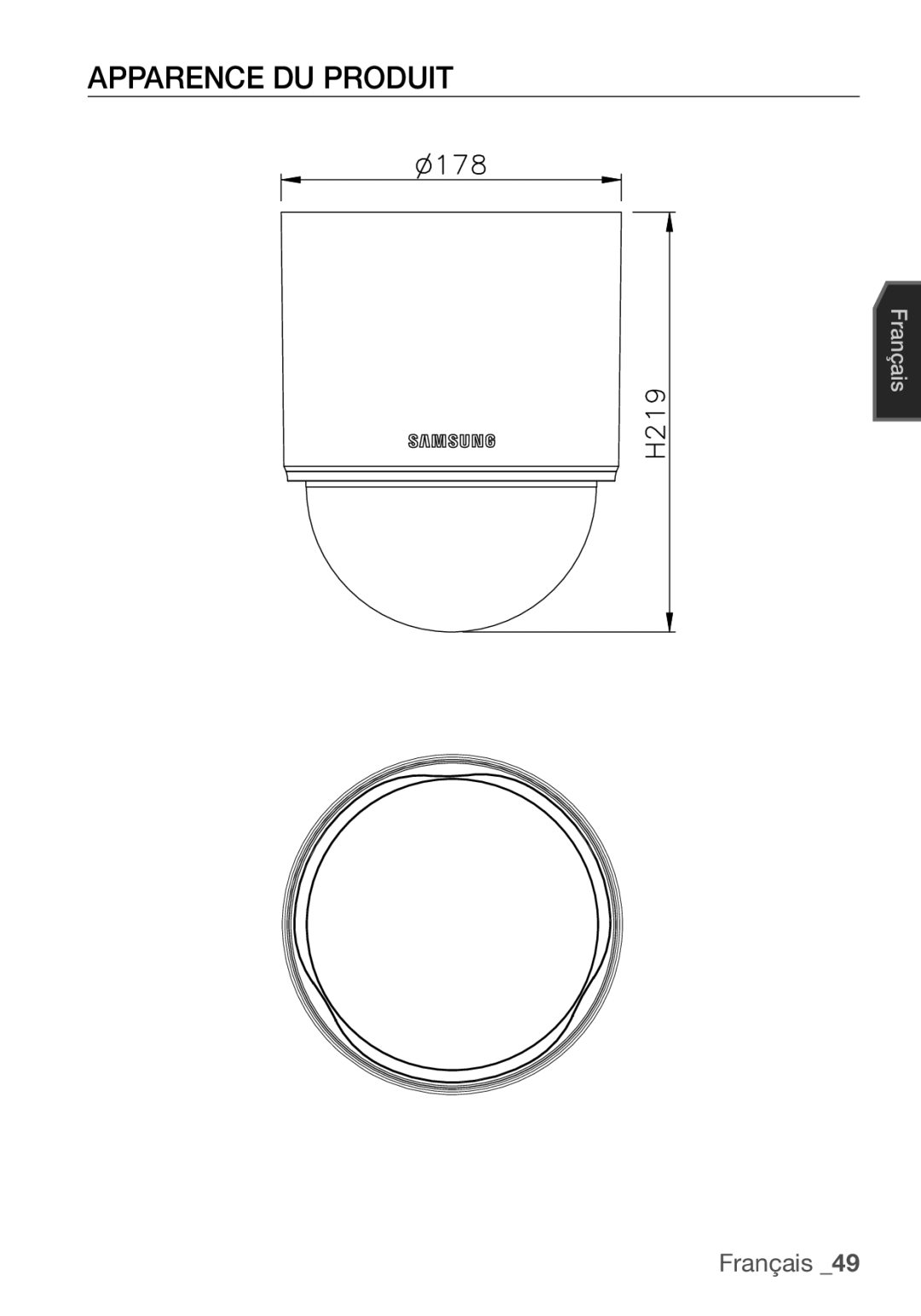 Samsung SCC-C6453P manual Apparence DU Produit 