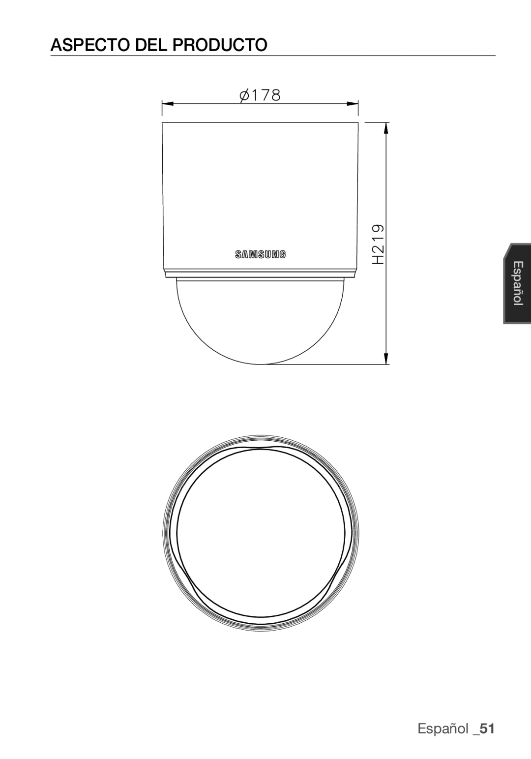 Samsung SCC-C6453P manual Aspecto DEL Producto 