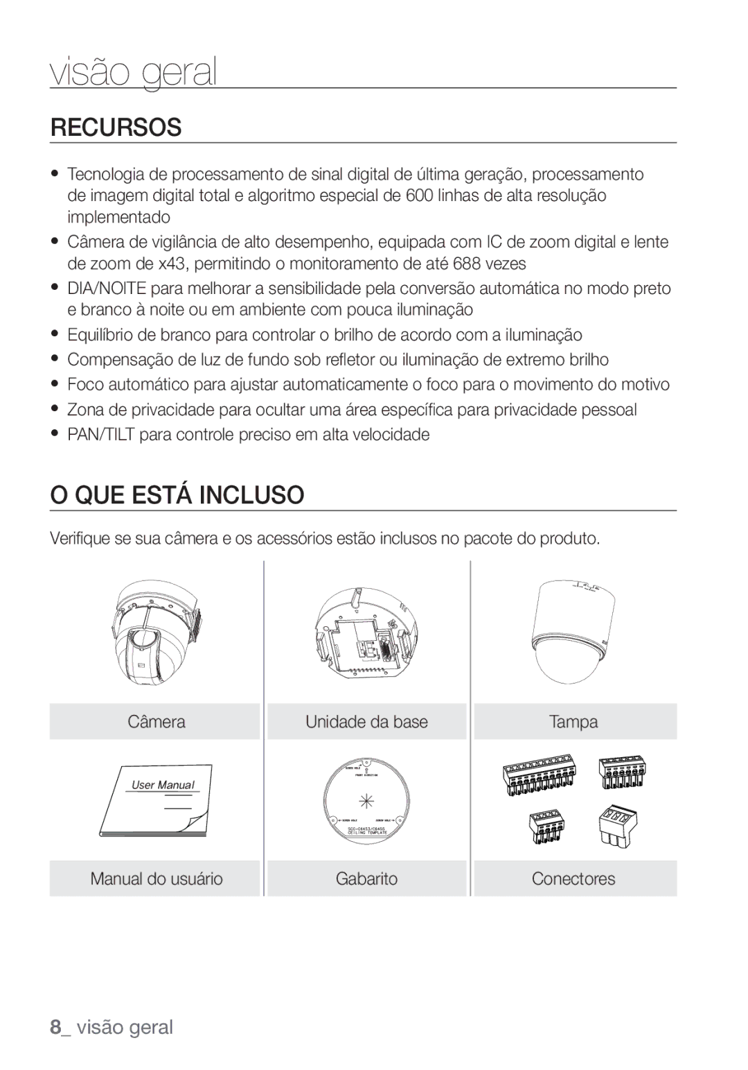 Samsung SCC-C6453P manual Recursos, QUE Está Incluso 