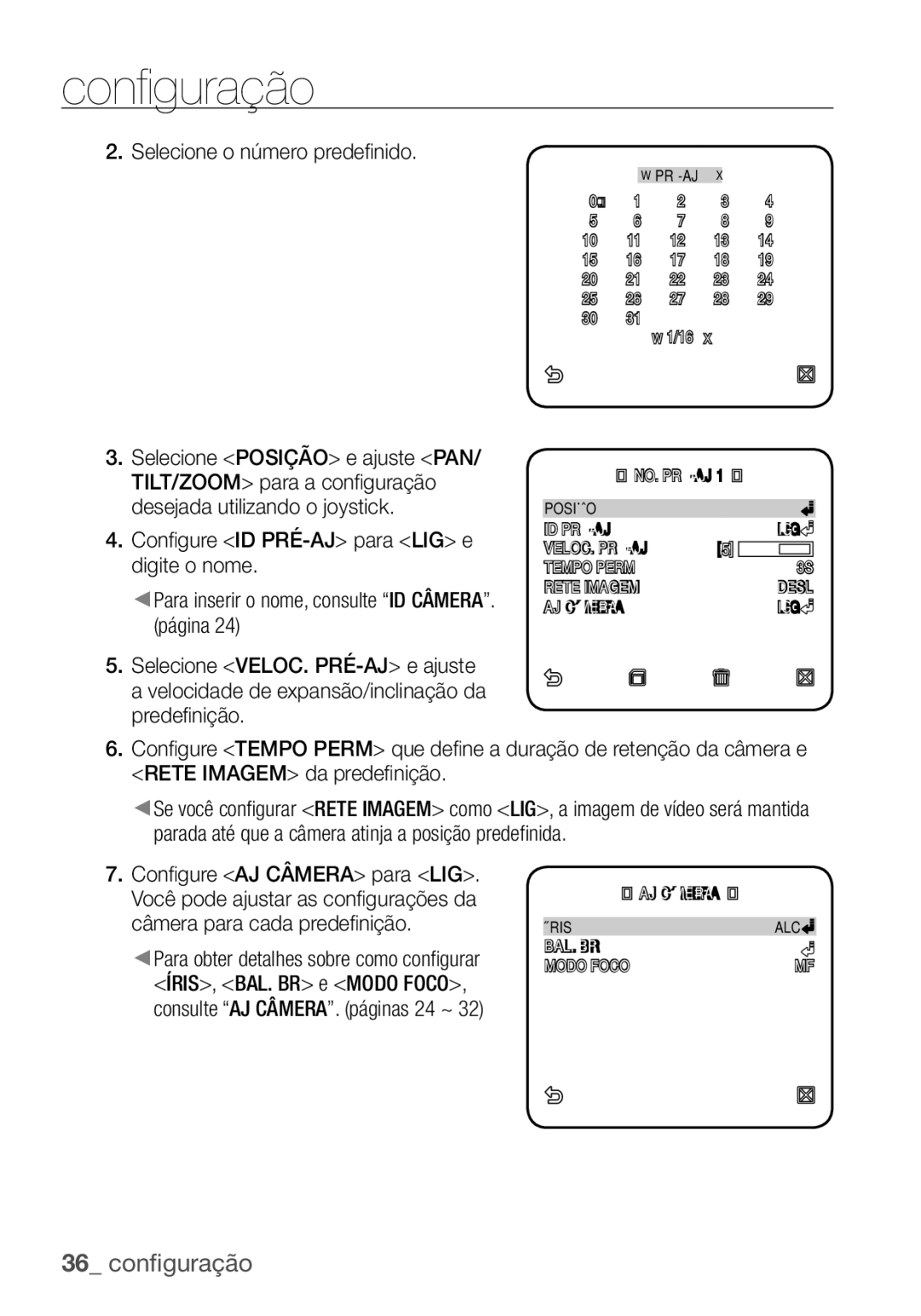 Samsung SCC-C6453P manual Selecione o número predeﬁ nido 