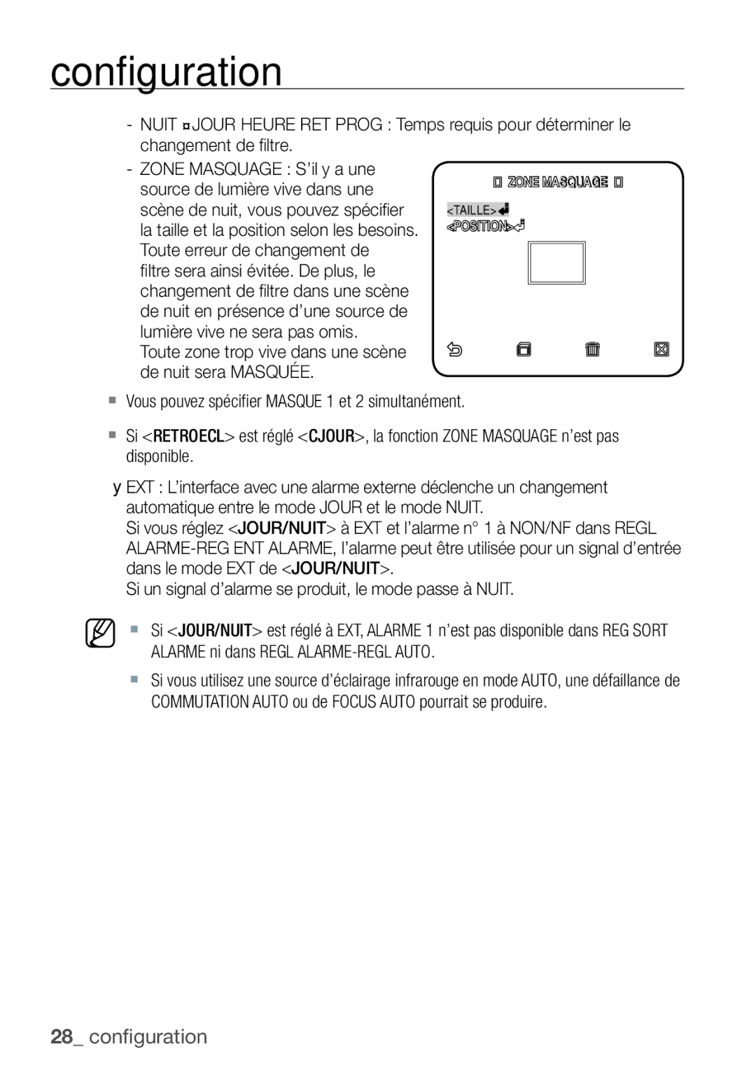 Samsung SCC-C6453P manual Configuration 