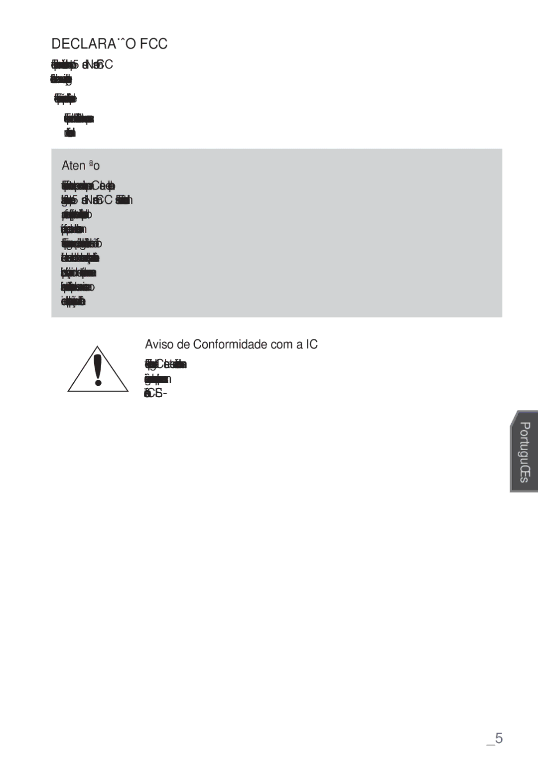 Samsung SCC-C6455P manual Declaração FCC 