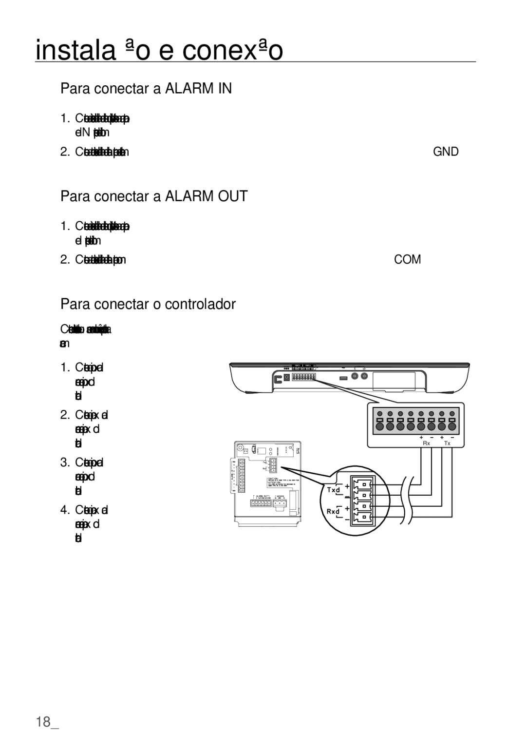 Samsung SCC-C6455P manual Para conectar a Alarm OUT, Para conectar o controlador 