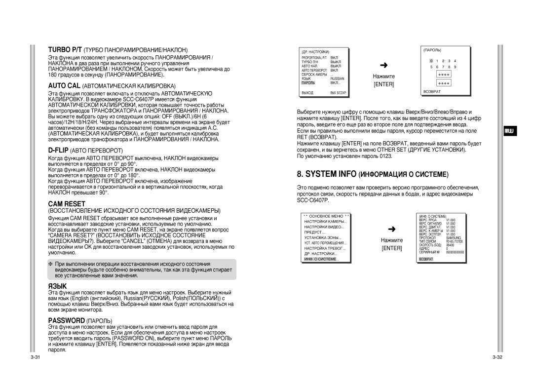 Samsung SCC-C6475P, SCC-C6407P System Info àçîéêåÄñàü é ëàëíÖåÖ, Üáõä, Password èÄêéãú, Èó Ûïóî˜‡Ìë˛ Ûòú‡Ìó‚Îâì Ô‡Óî¸ 