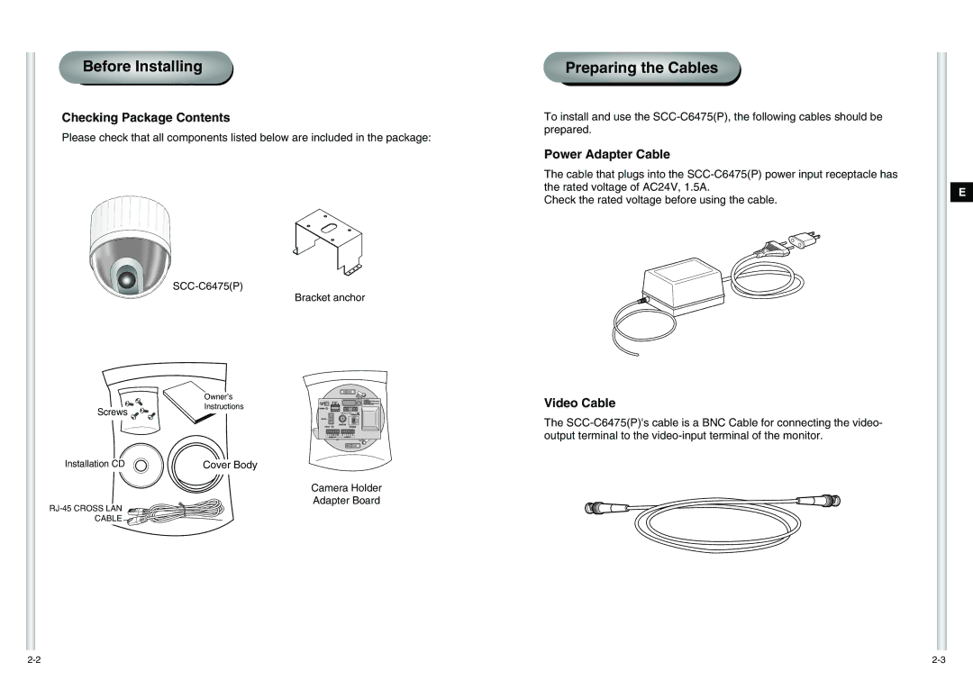 Samsung SCC-C6475(P) manual Before Installing 