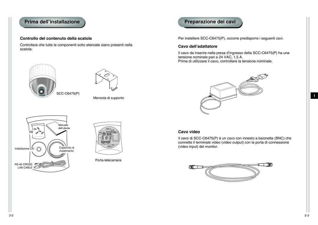 Samsung SCC-C6475P manual Prima dell’installazione 