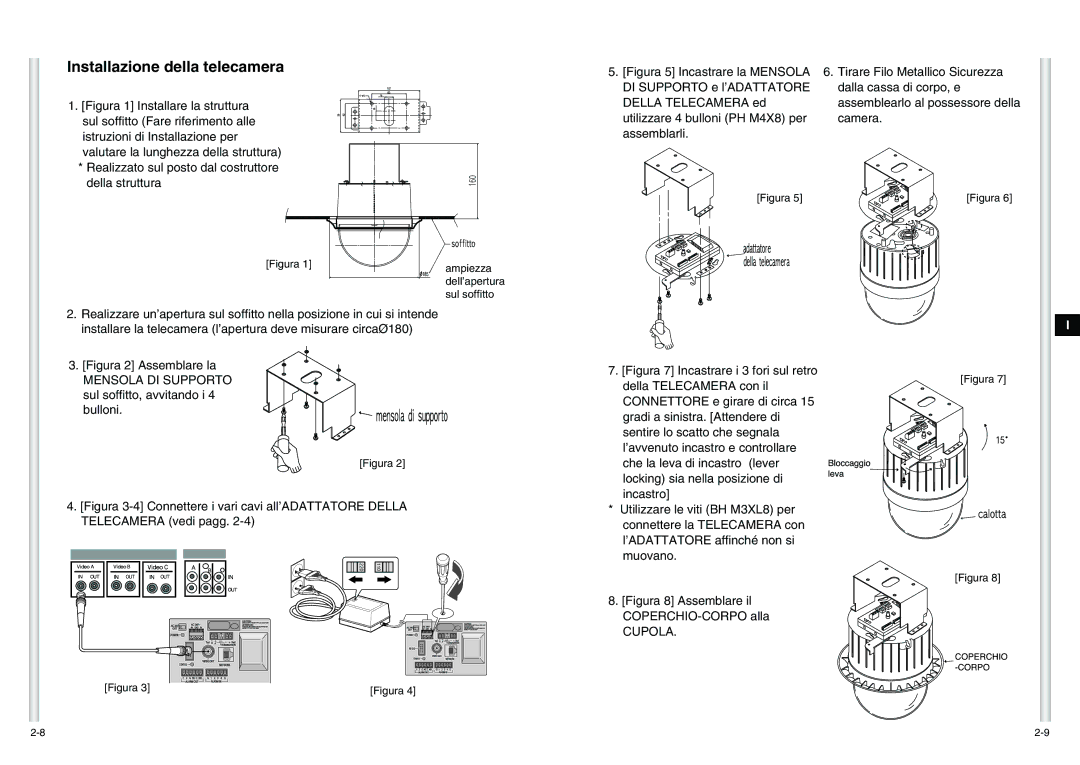 Samsung SCC-C6475P manual Installazione della telecamera, Figura 