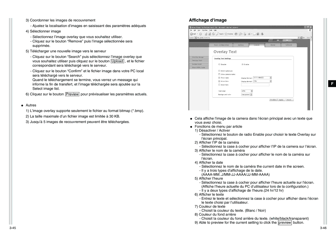 Samsung SCC-C6475P manual Affichage dimage 