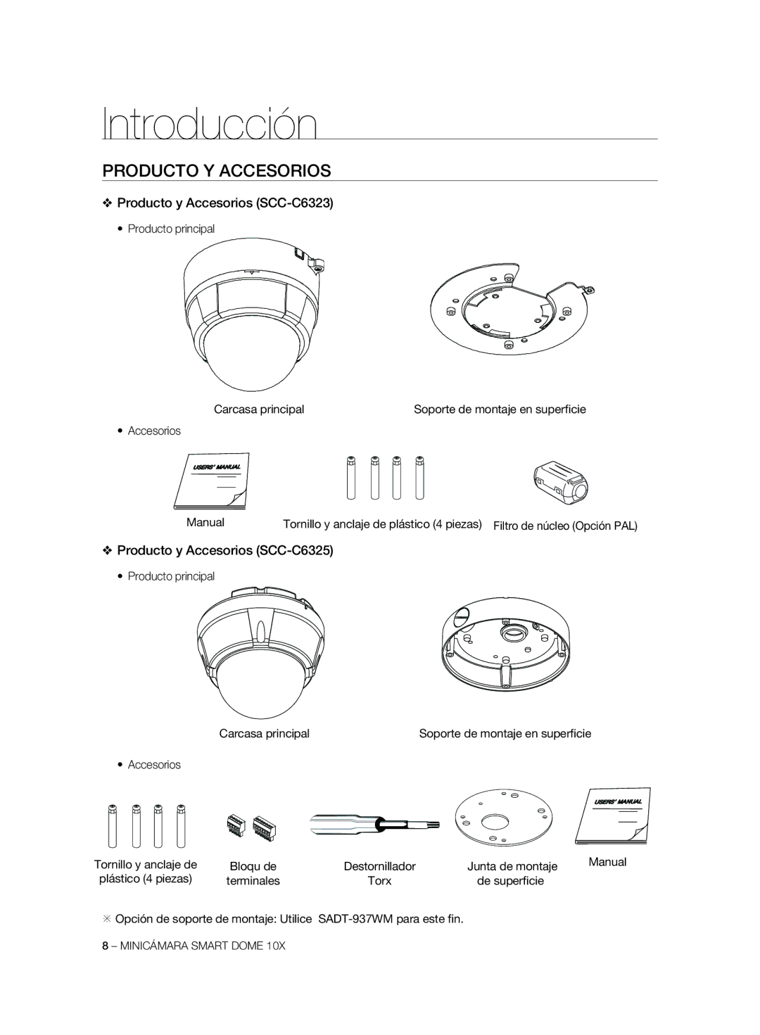 Samsung SCC-C6325P, SCC-C7325P Producto Y Accesorios, Producto y Accesorios SCC-C6323, Producto y Accesorios SCC-C6325 