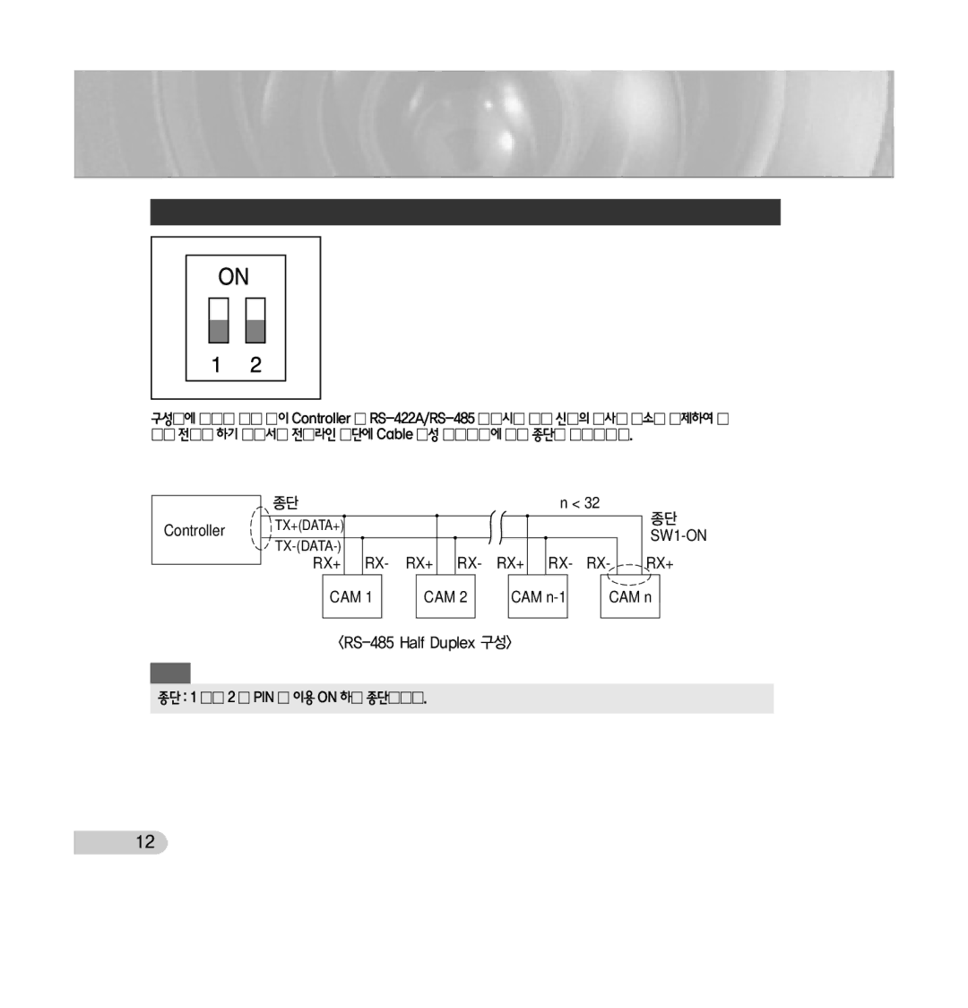 Samsung SCC-C7433 manual RS-422A/RS-485종단설정 