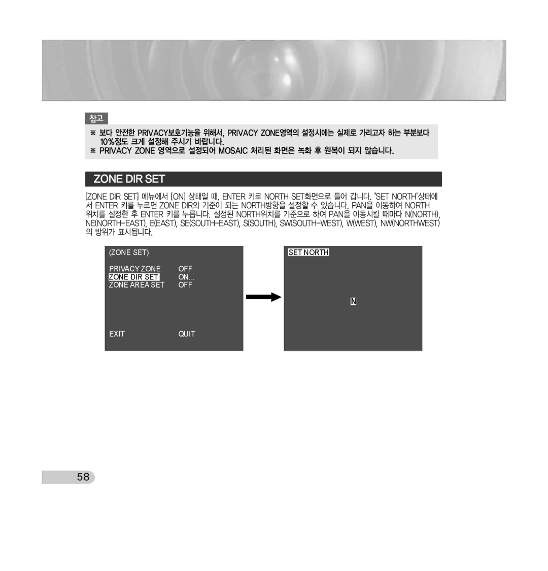 Samsung SCC-C7433 manual Zonedirset 