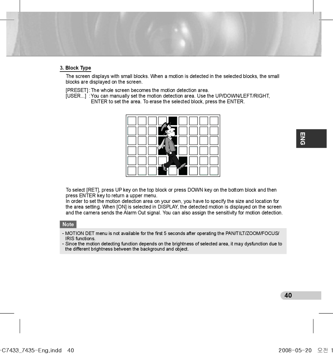 Samsung SCC-C7433(P), SCC-C7435(P) manual C74337435-Eng.indd40, Block Type 