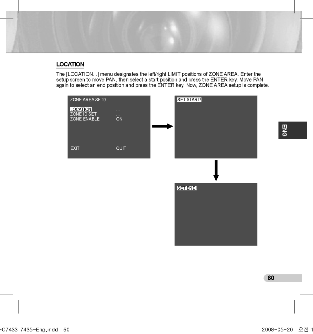 Samsung SCC-C7433(P), SCC-C7435(P) manual Location, C74337435-Eng.indd60 