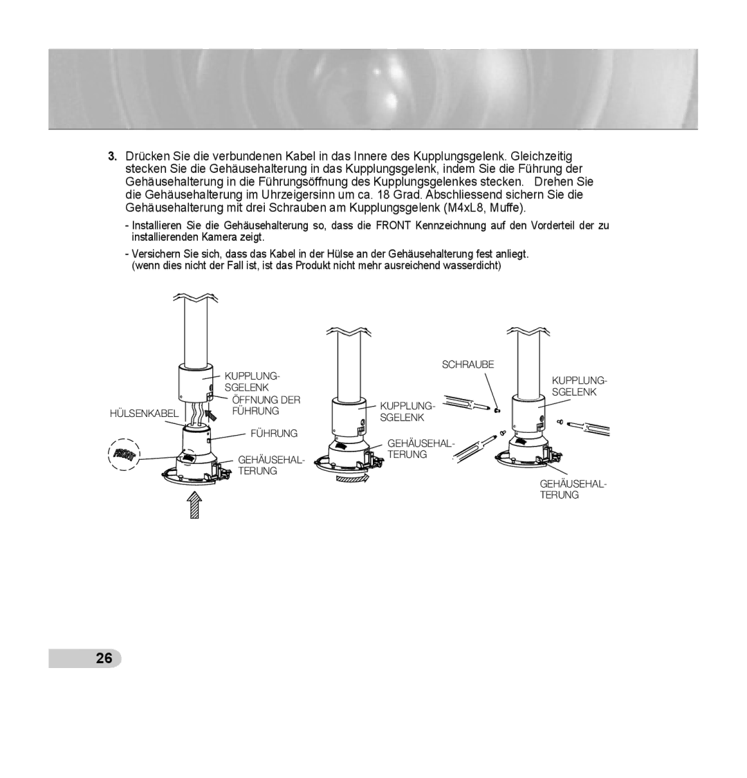 Samsung SCC-C7435P manual Kupplung 