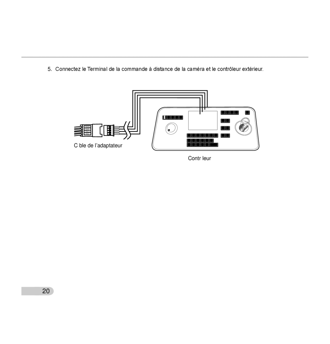 Samsung SCC-C7435P manual Câble de ladaptateur Contrôleur 