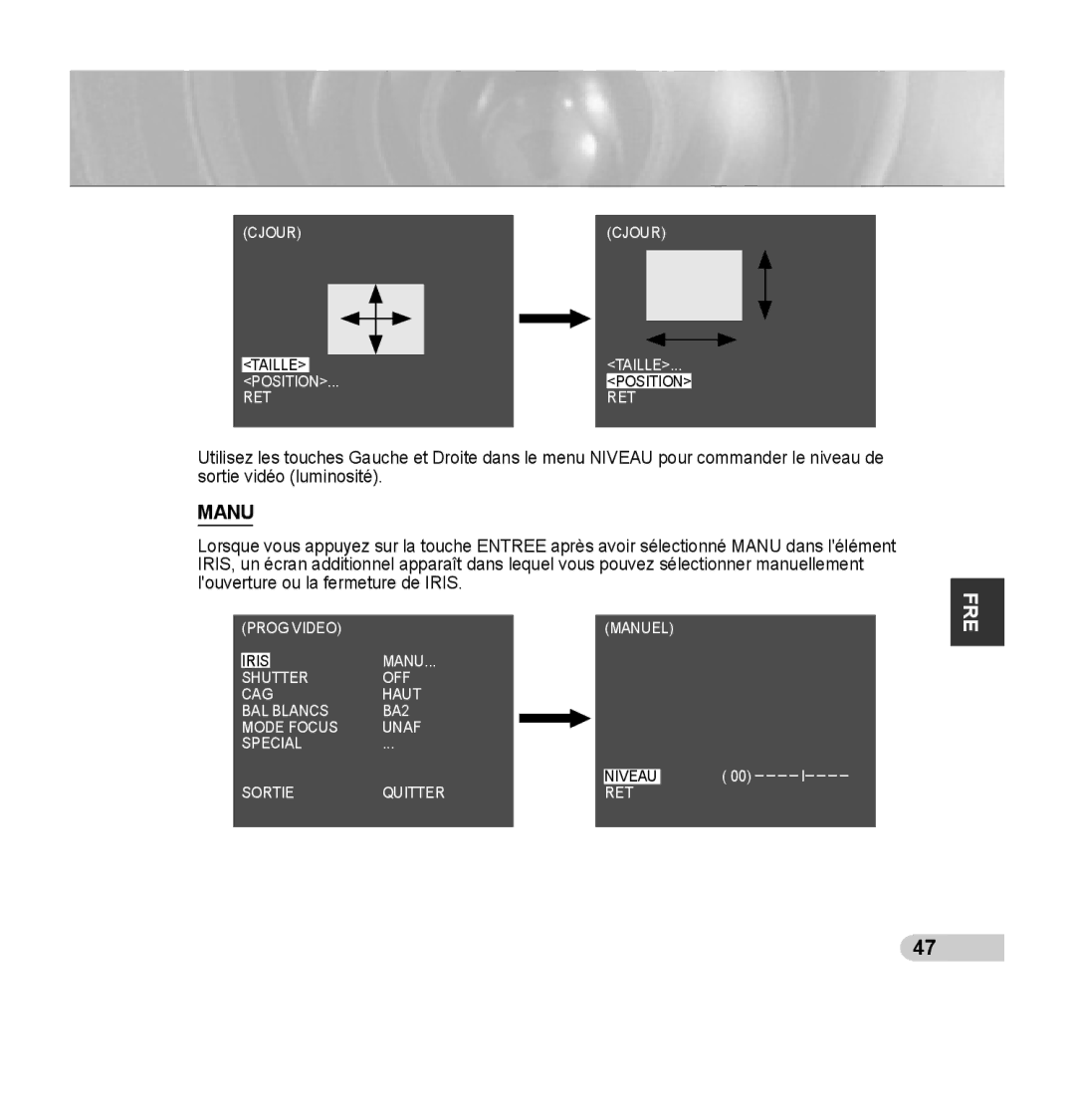 Samsung SCC-C7435P manual Cjour Taille 