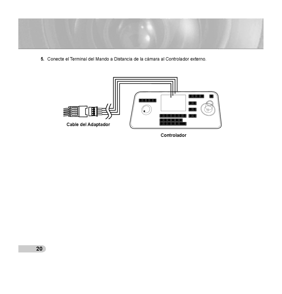 Samsung SCC-C7435P manual Cable del Adaptador Controlador 