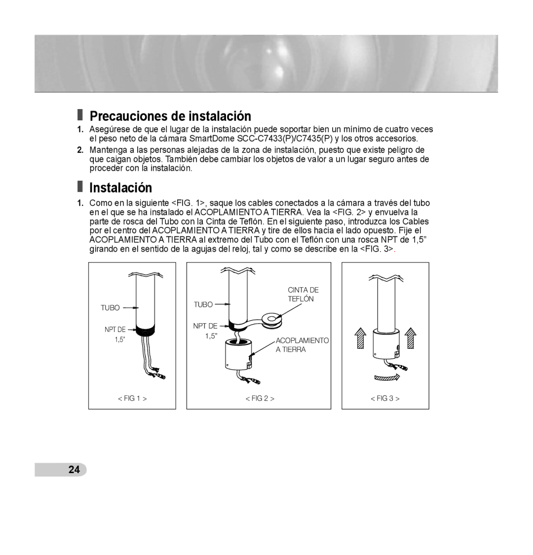 Samsung SCC-C7435P manual Precauciones de instalación, Instalación 