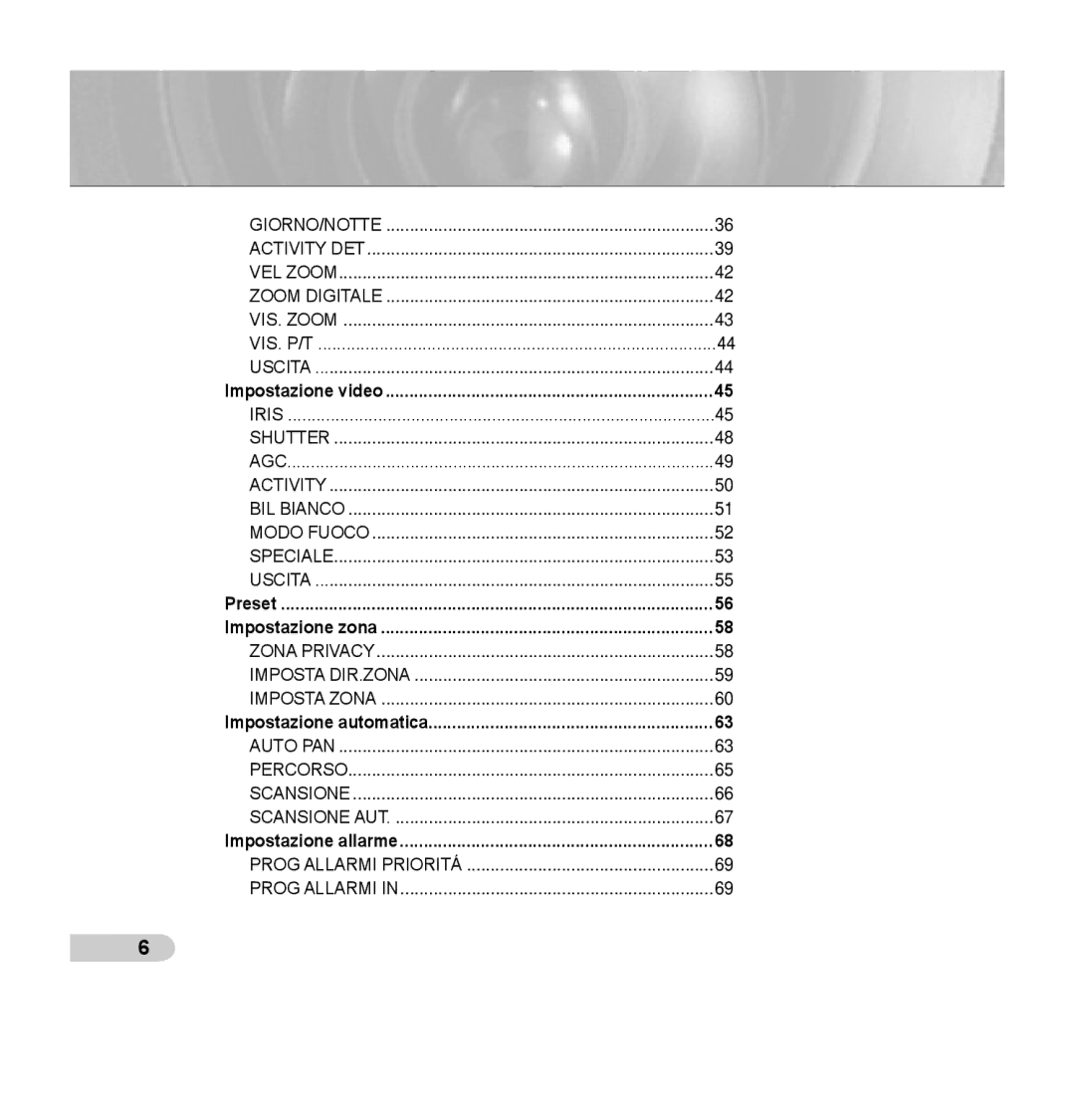 Samsung SCC-C7435P manual Impostazione video 