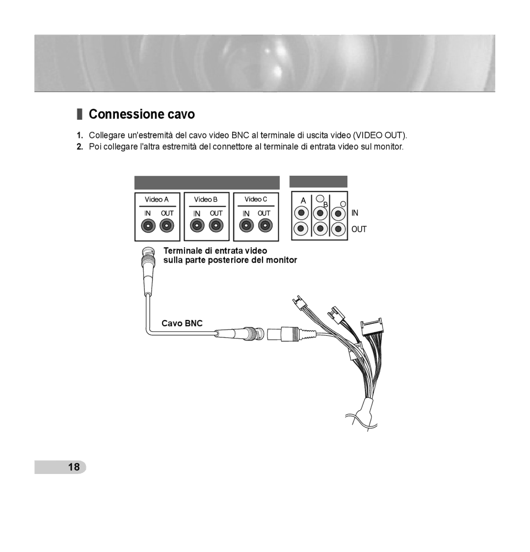 Samsung SCC-C7435P manual Connessione cavo 