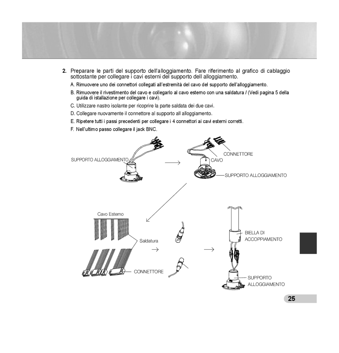 Samsung SCC-C7435P manual Supporto Alloggiamento 