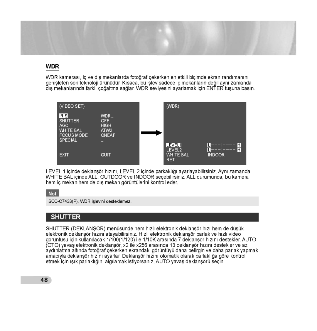 Samsung SCC-C7435P manual Shutter 