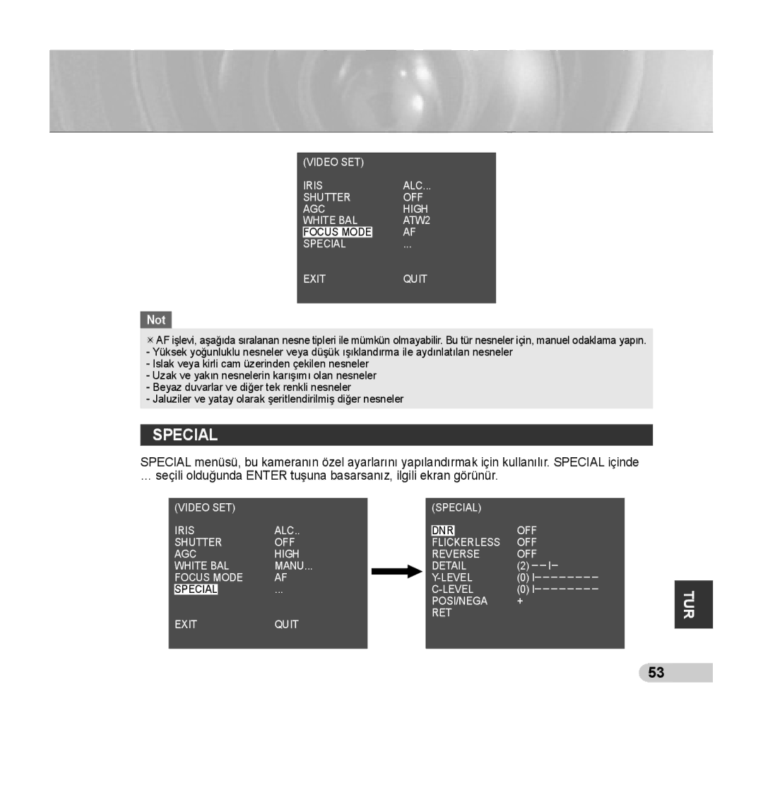 Samsung SCC-C7435P manual Jaluziler ve yatay olarak şeritlendirilmiş diğer nesneler 