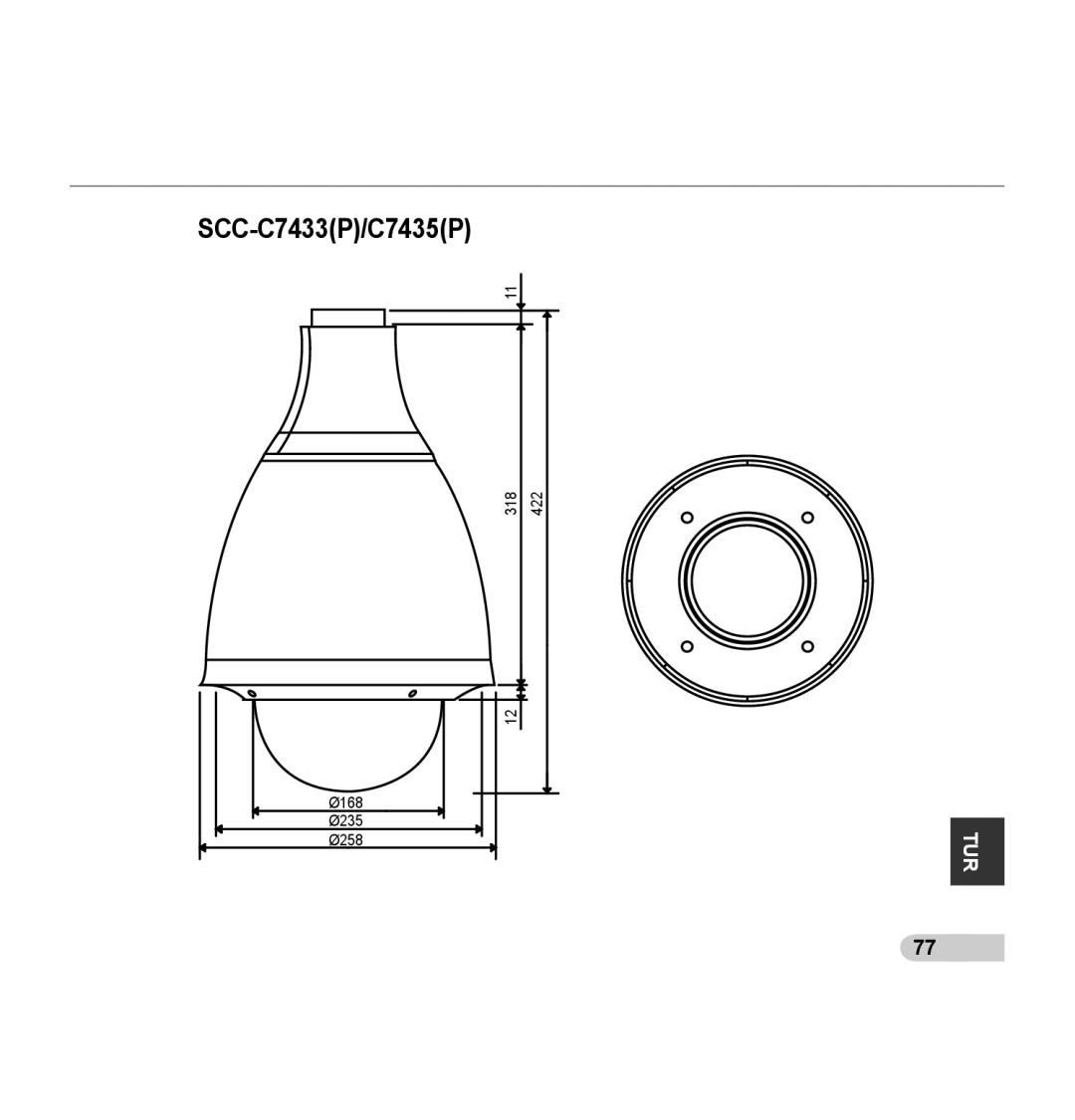 Samsung SCC-C7435P manual Ø168 Ø235 