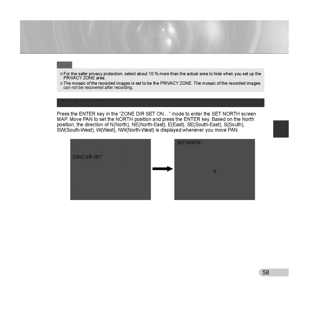 Samsung SCC-C7435P manual Zone DIR SET 