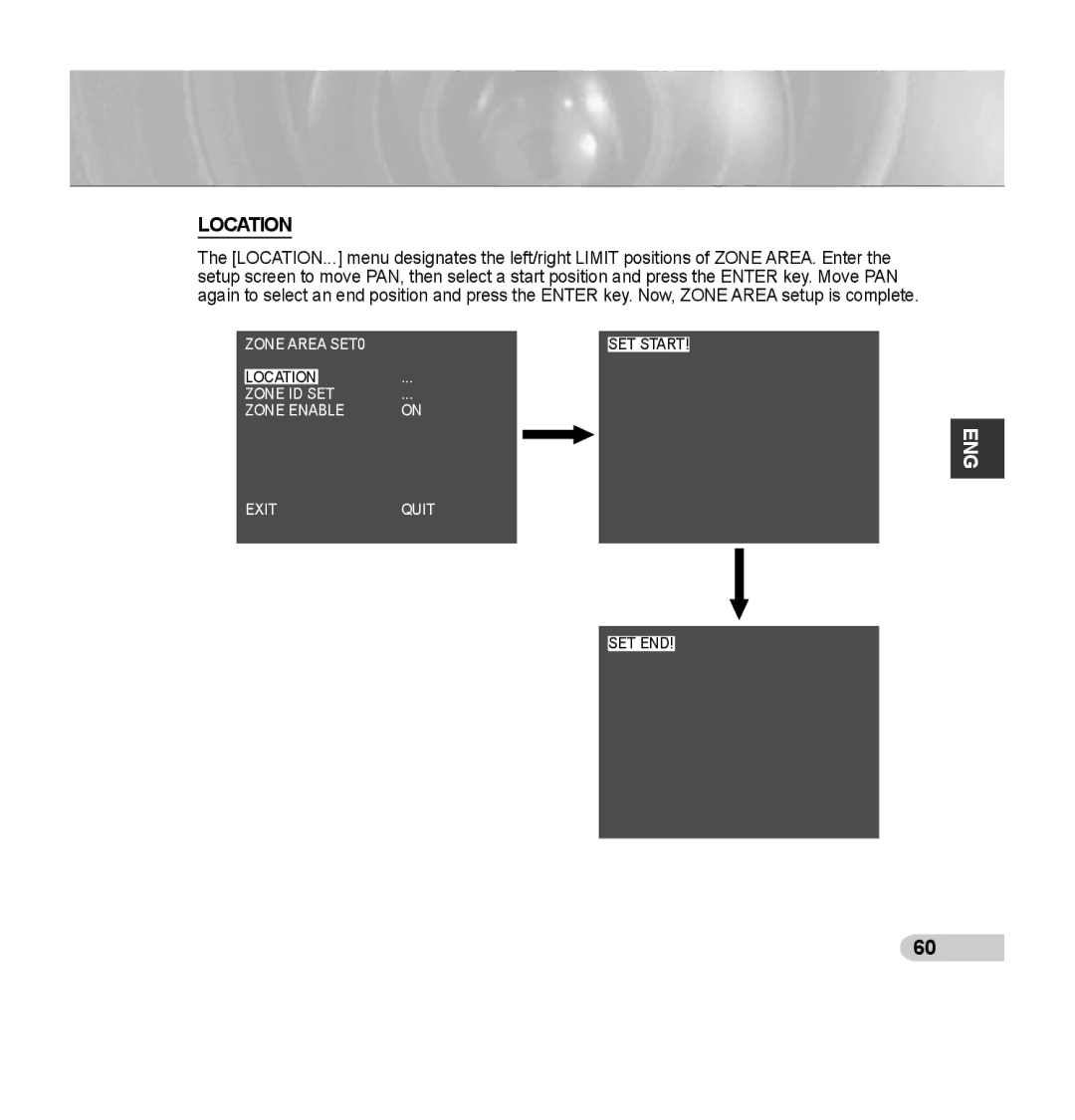 Samsung SCC-C7435P manual Location 