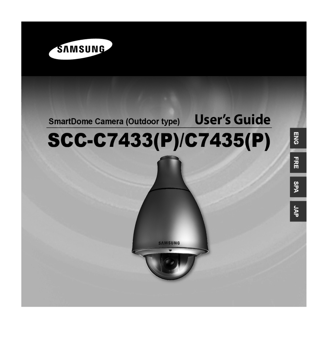 Samsung SCC-C7435P manual SCC-C7433P/C7435P, SmartDome Camera Outdoor type User’s Guide 