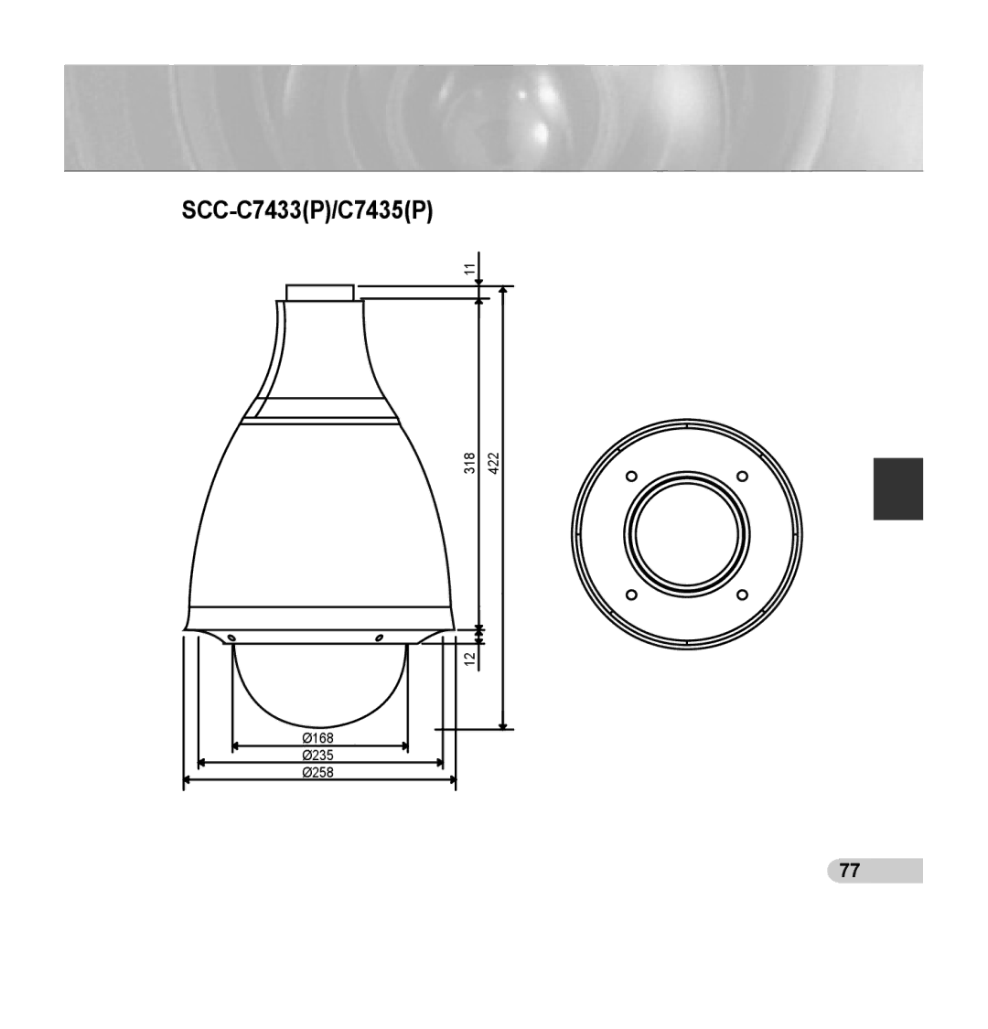 Samsung SCC-C7435P manual SCC-C7433P/C7435P 