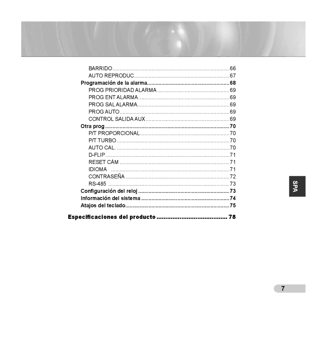 Samsung SCC-C7435P manual Programación de la alarma 