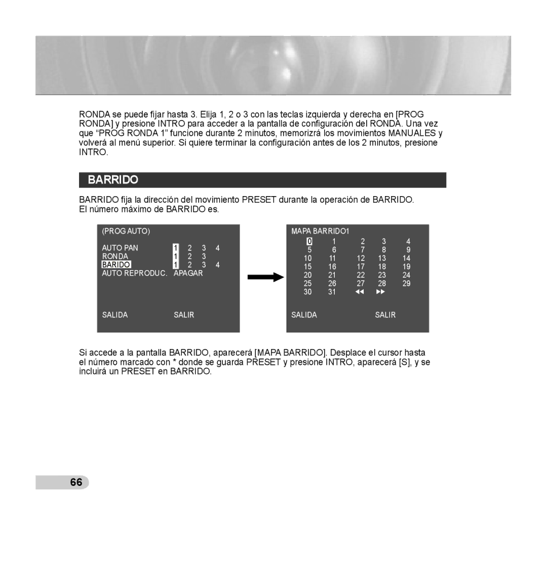 Samsung SCC-C7435P manual Barrido 