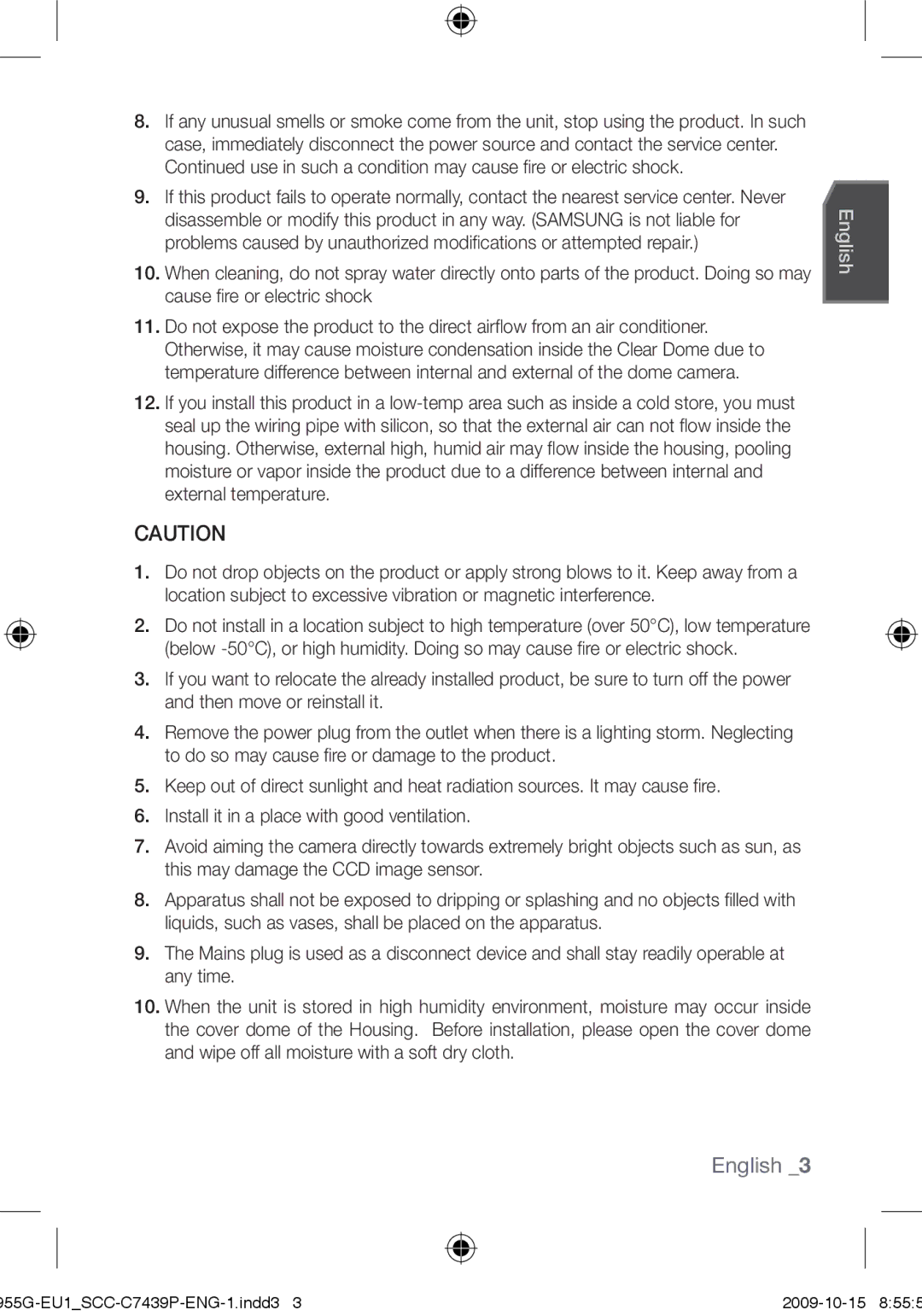 Samsung SCC-C7439P user manual English  