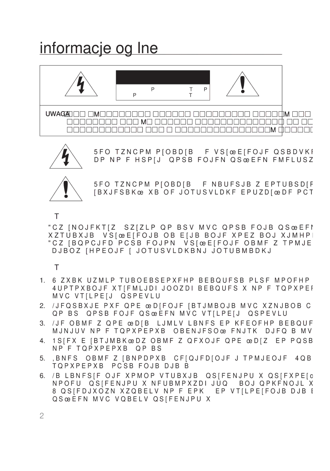 Samsung SCC-C7439P manual Informacje ogólne, Ostrzeżenie,  informacje ogólne 