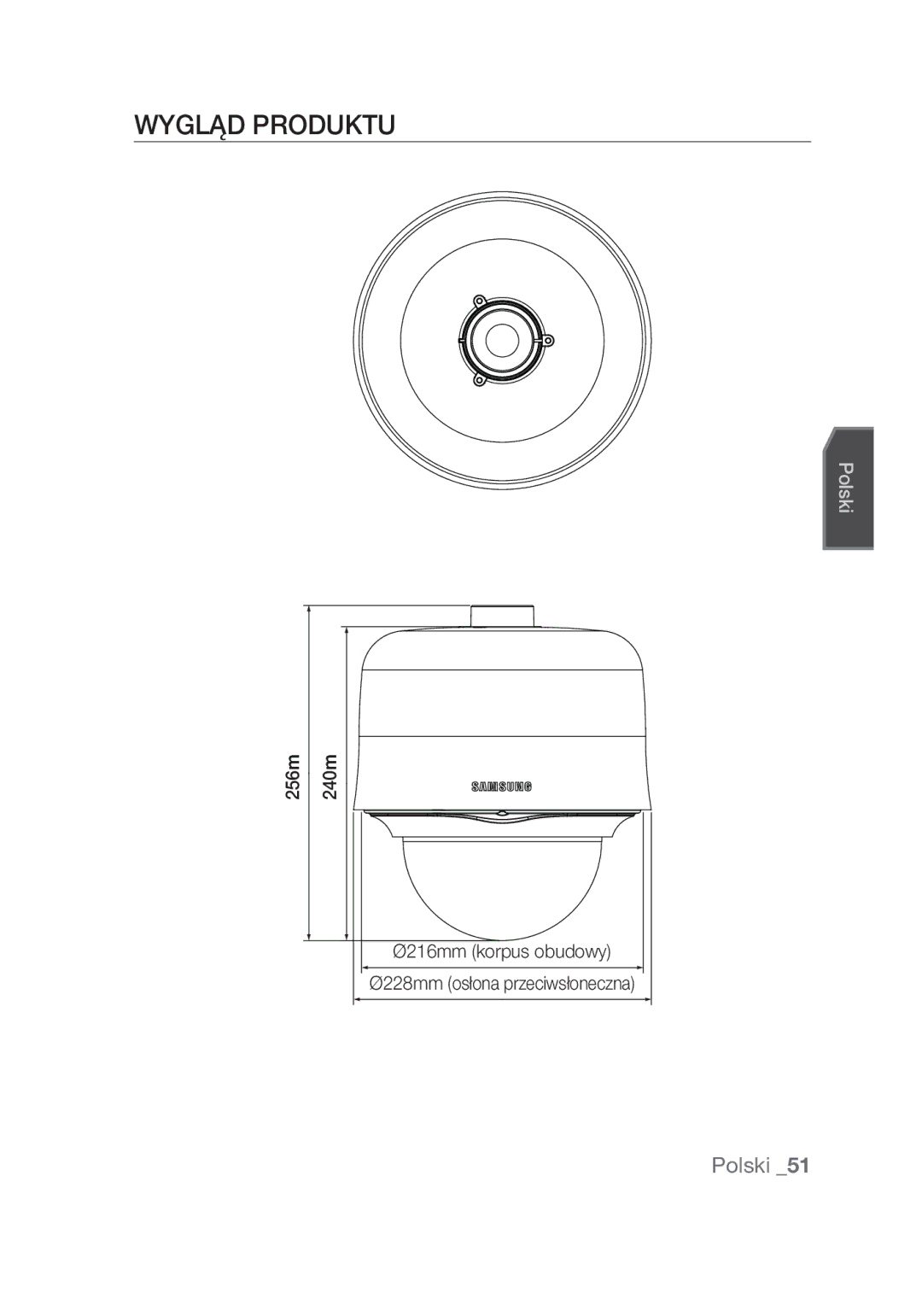 Samsung SCC-C7439P manual Wygląd produktu 