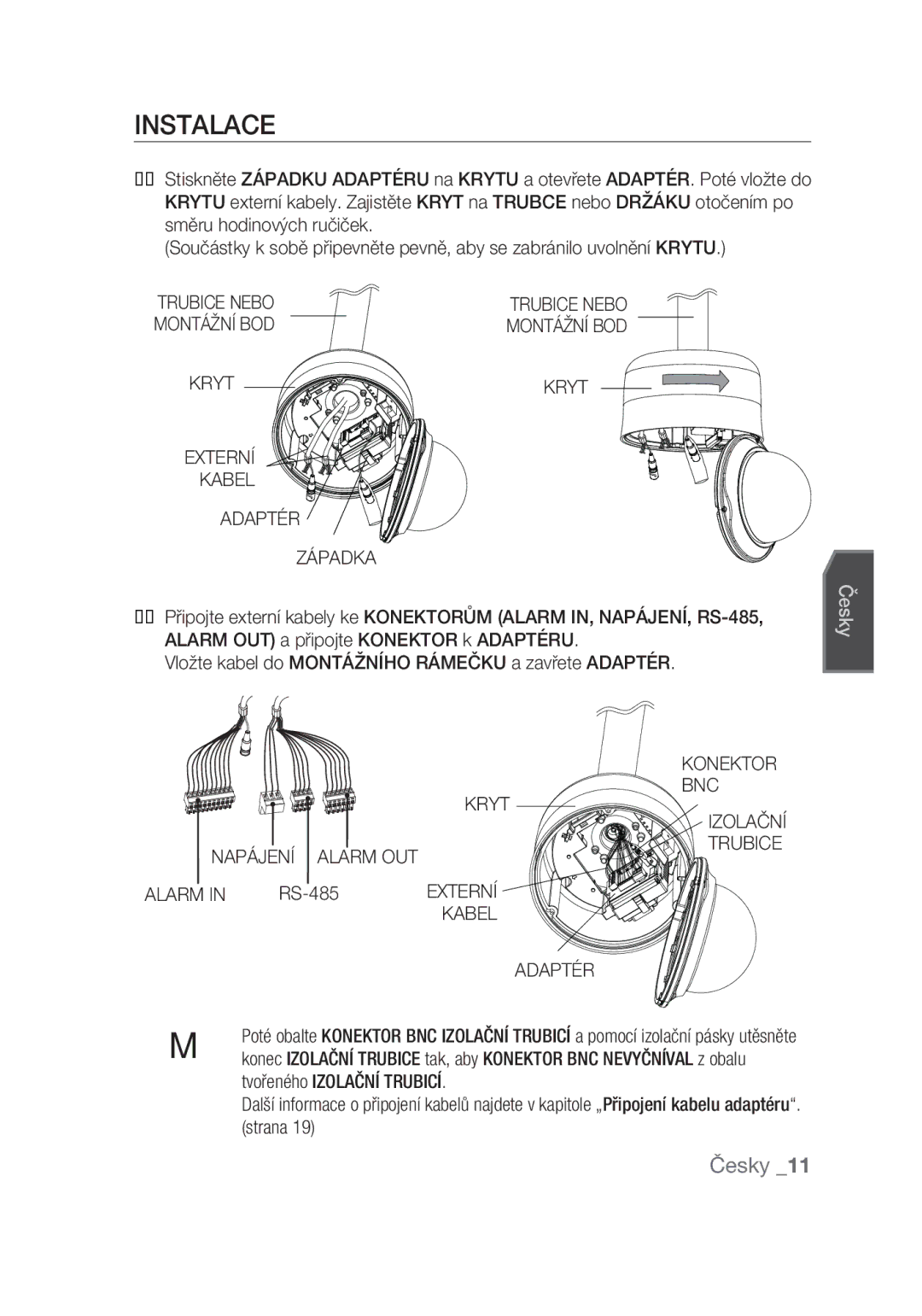 Samsung SCC-C7439P manual Instalace, Česky 