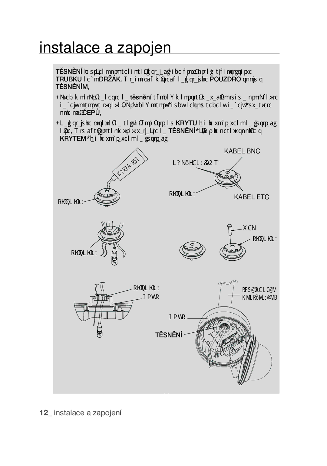 Samsung SCC-C7439P manual Těsněním, Těsnění Kabel BNC Napájení 24, ČEP Těsnění 