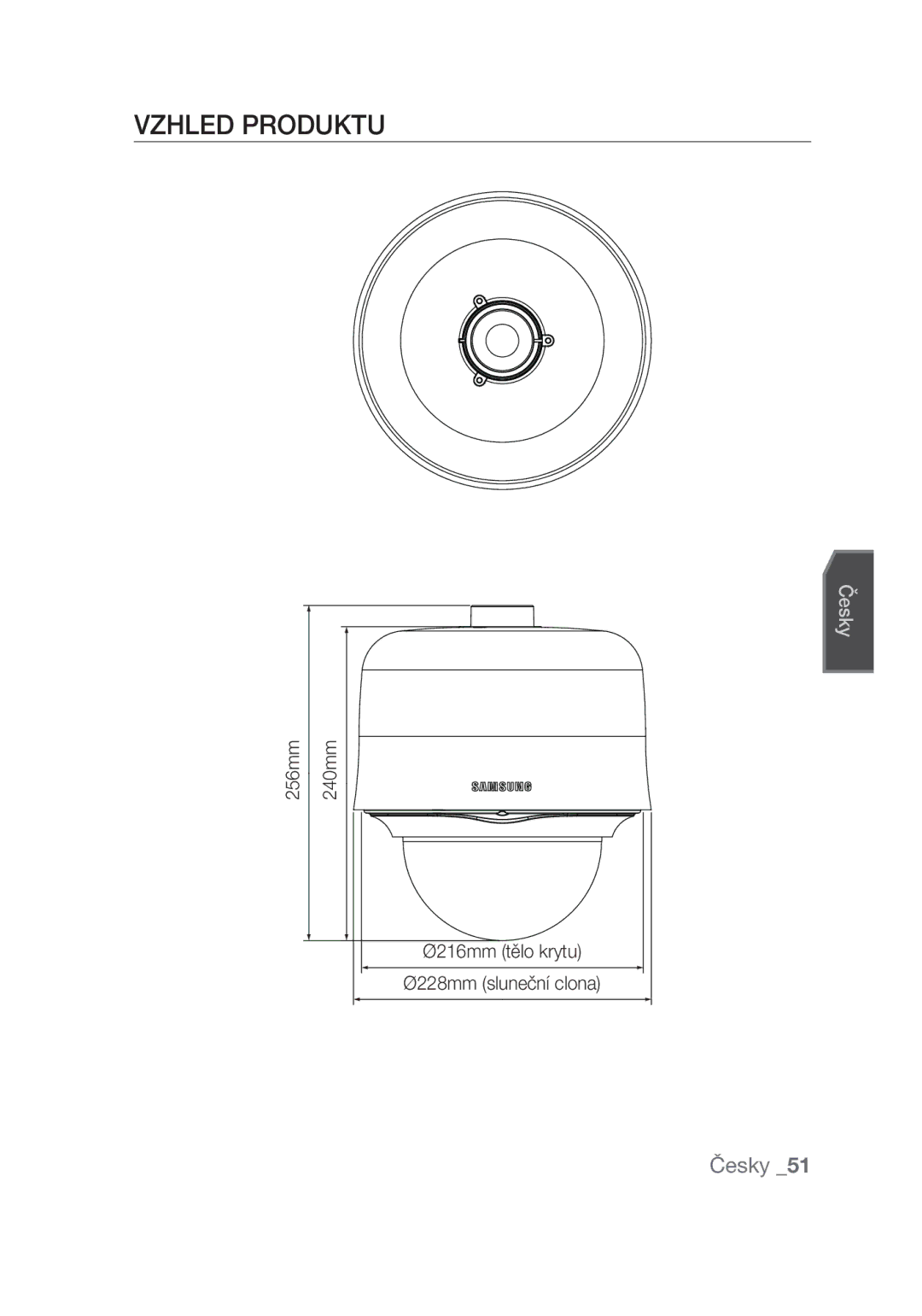 Samsung SCC-C7439P manual Vzhled produktu 