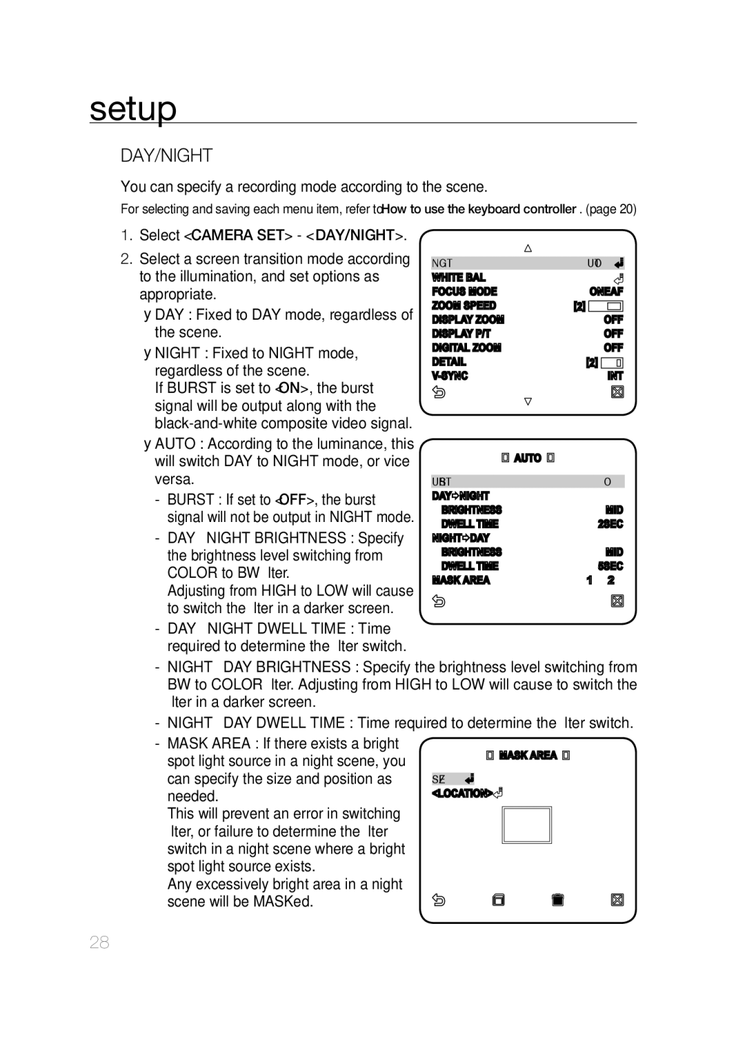 Samsung SCC-C7439P manual Day/Night, You can specify a recording mode according to the scene 